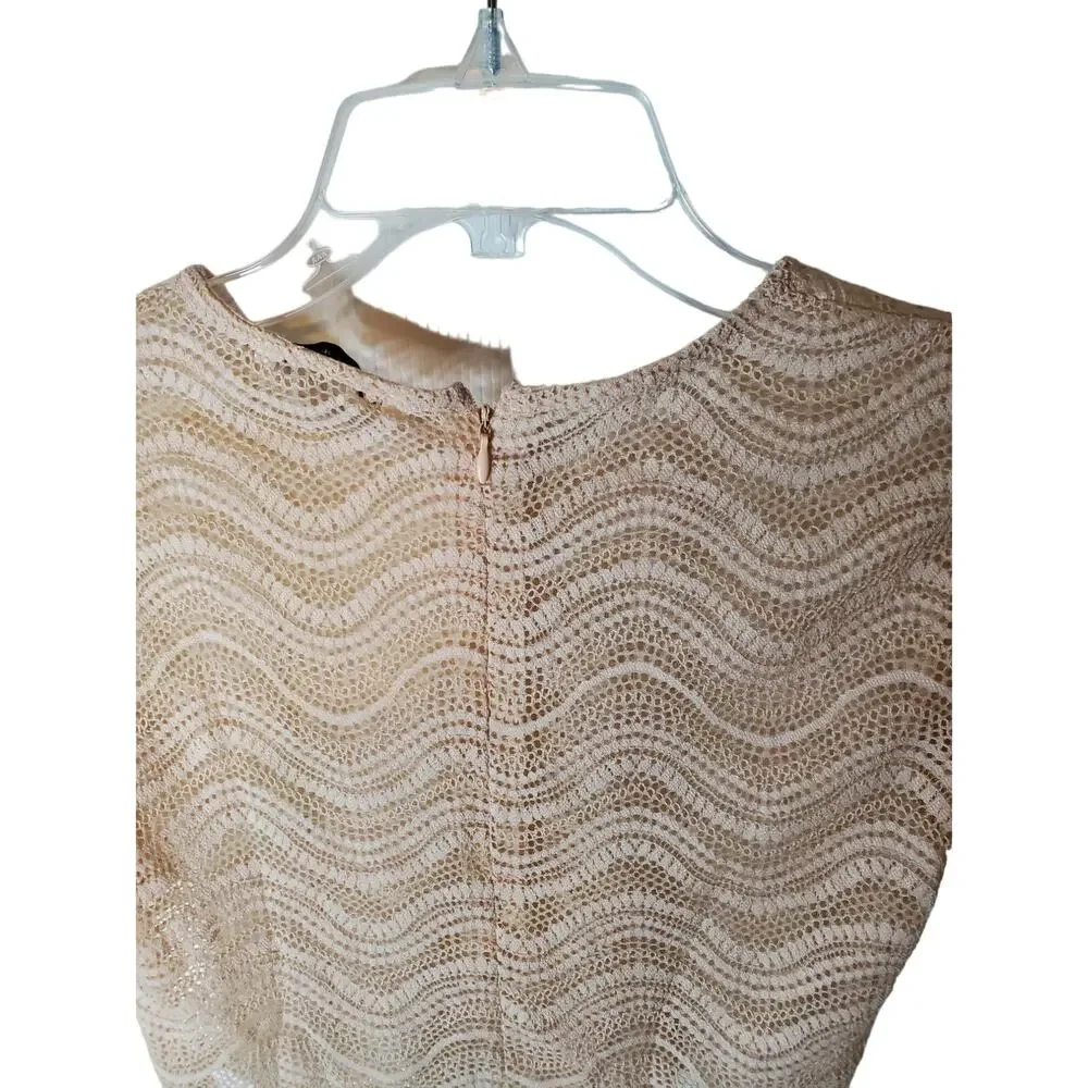 ZARA Beige Knit Long Sleeve Crop Top, Small